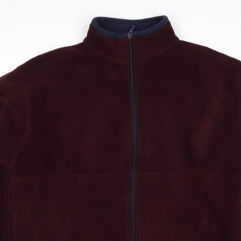 New Classics Women’s Red Burgundy Fleece Jacket Size L Full Zip