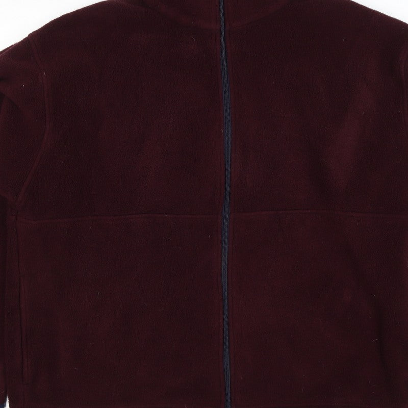New Classics Women’s Red Burgundy Fleece Jacket Size L Full Zip
