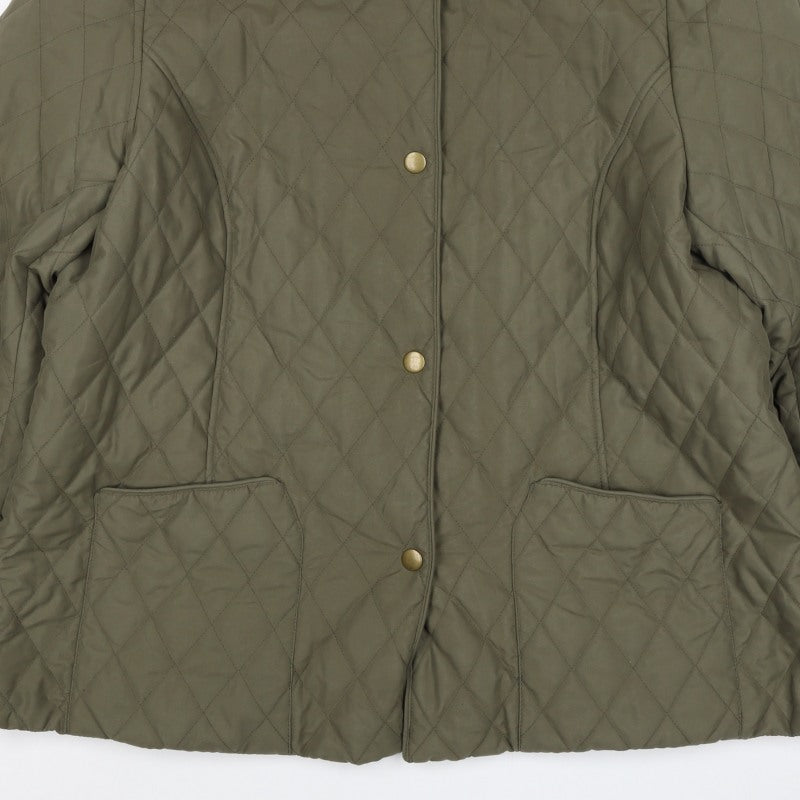 Marks and Spencer Women's Green UK 22 Quilted Padded Jacket