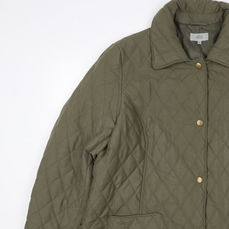 Marks and Spencer Women's Green UK 22 Quilted Padded Jacket