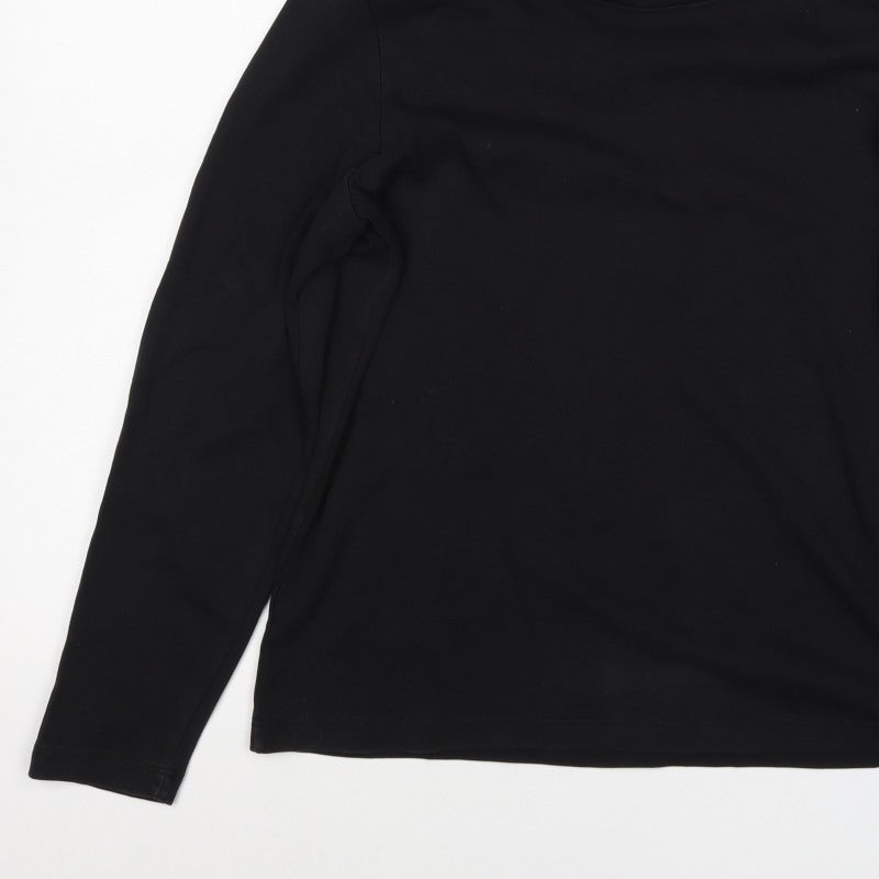 Chloé Women’s Black UK 16 Cotton Roll Neck Long Sleeve Basic Top