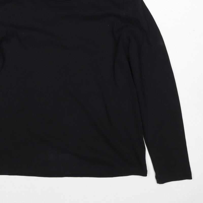 Chloé Women’s Black UK 16 Cotton Roll Neck Long Sleeve Basic Top