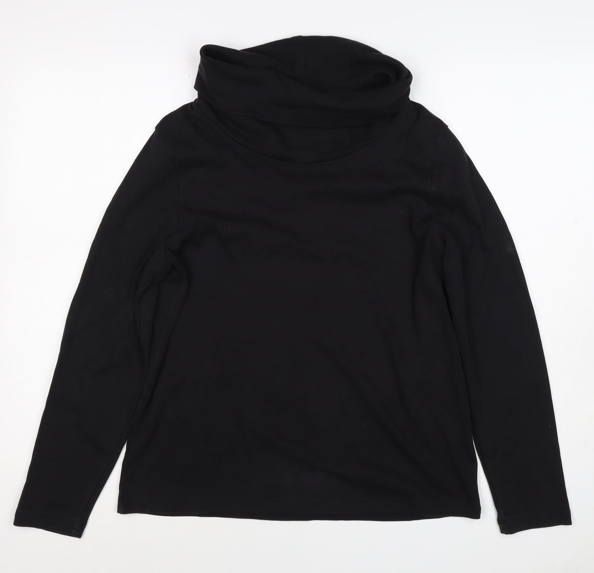 Chloé Women’s Black UK 16 Cotton Roll Neck Long Sleeve Basic Top