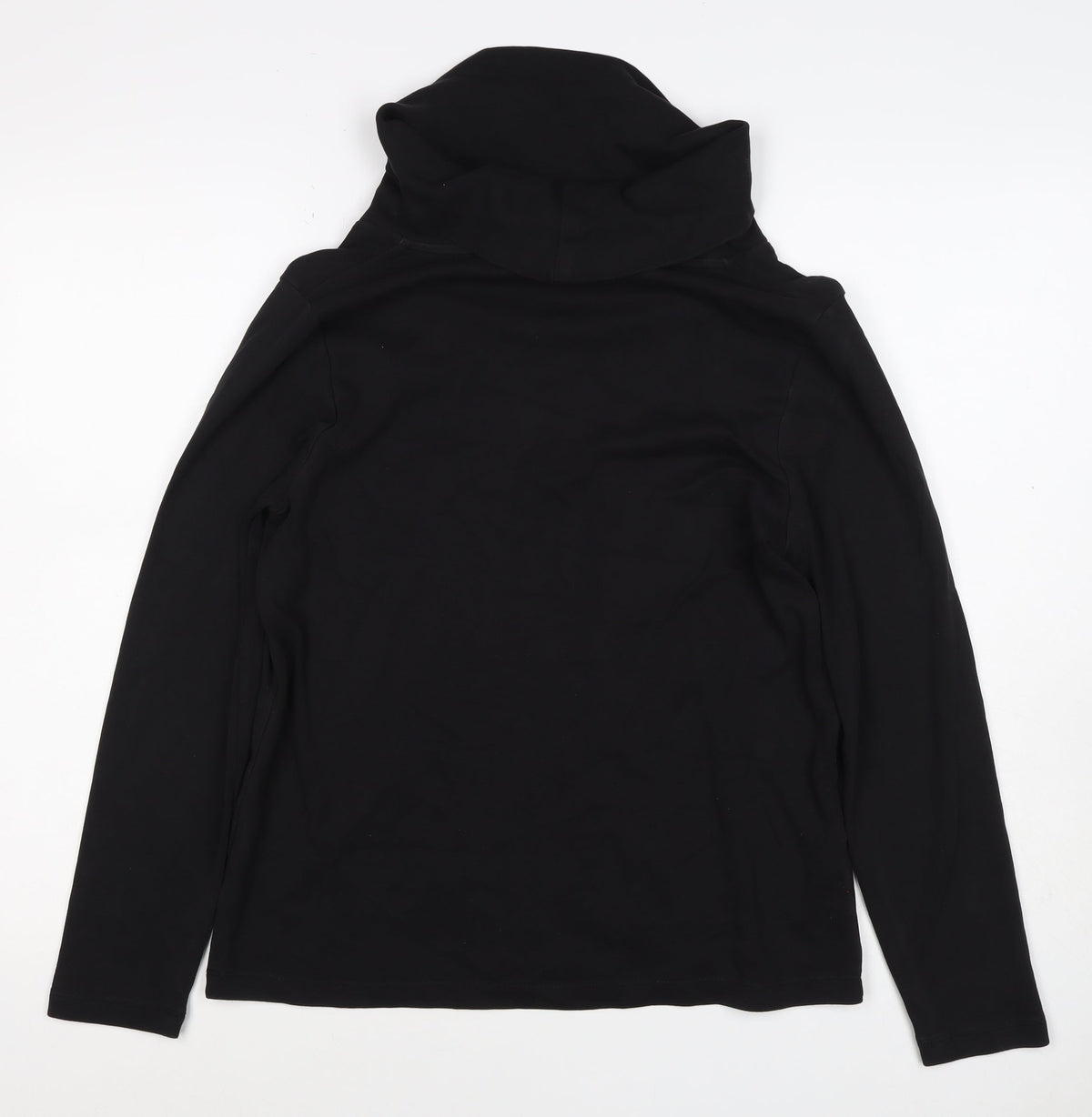Chloé Women’s Black UK 16 Cotton Roll Neck Long Sleeve Basic Top