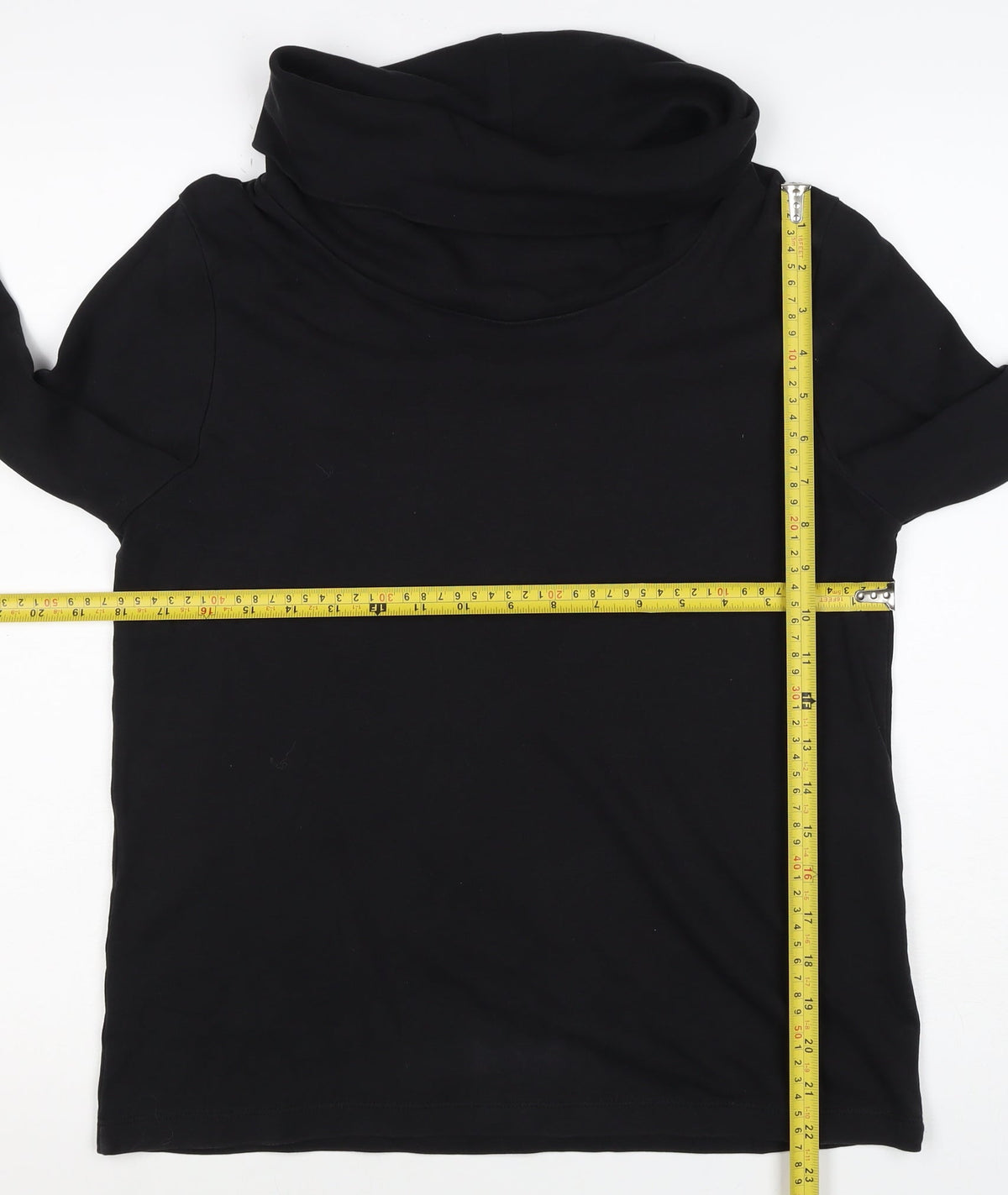 Chloé Women’s Black UK 16 Cotton Roll Neck Long Sleeve Basic Top