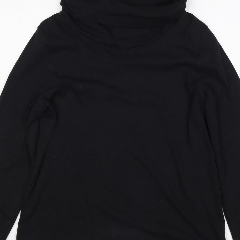 Chloé Women’s Black UK 16 Cotton Roll Neck Long Sleeve Basic Top