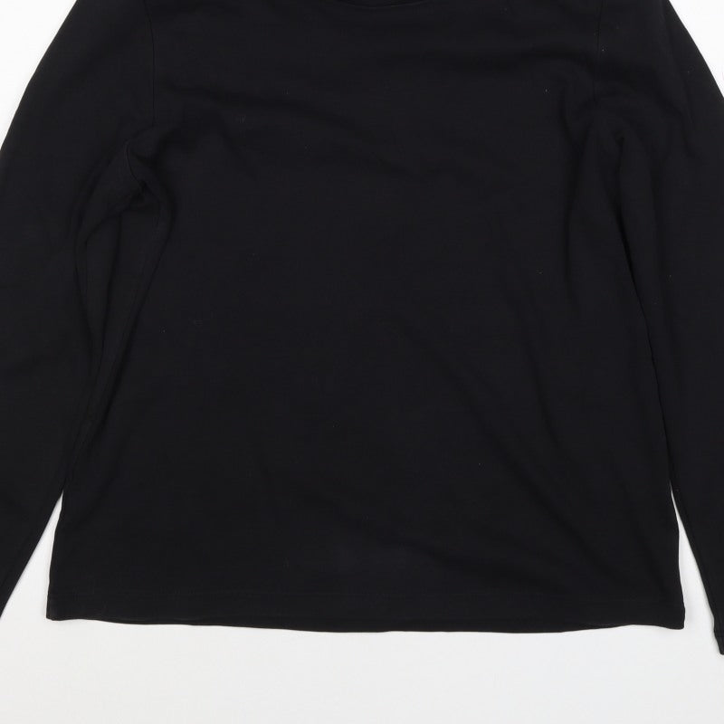 Chloé Women’s Black UK 16 Cotton Roll Neck Long Sleeve Basic Top