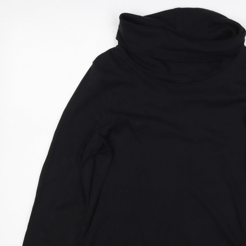 Chloé Women’s Black UK 16 Cotton Roll Neck Long Sleeve Basic Top