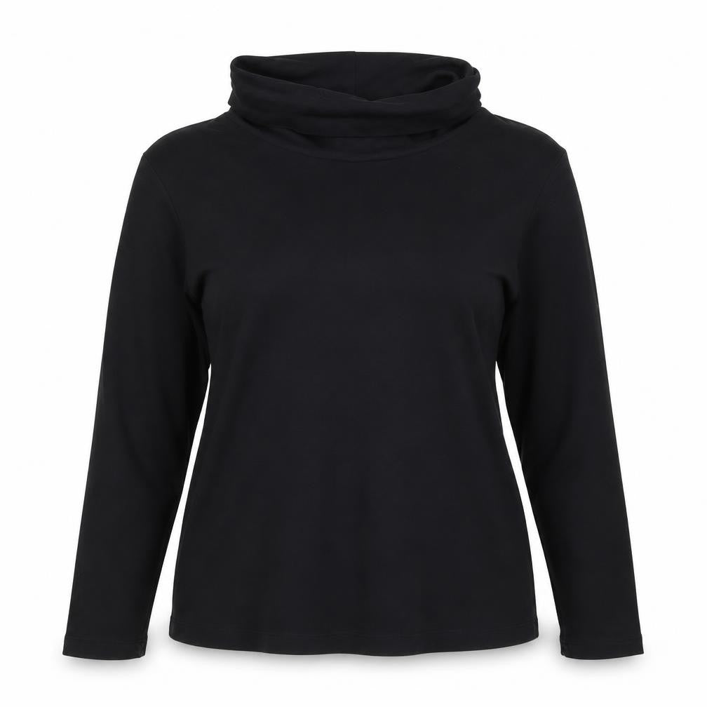 Chloé Women’s Black UK 16 Cotton Roll Neck Long Sleeve Basic Top