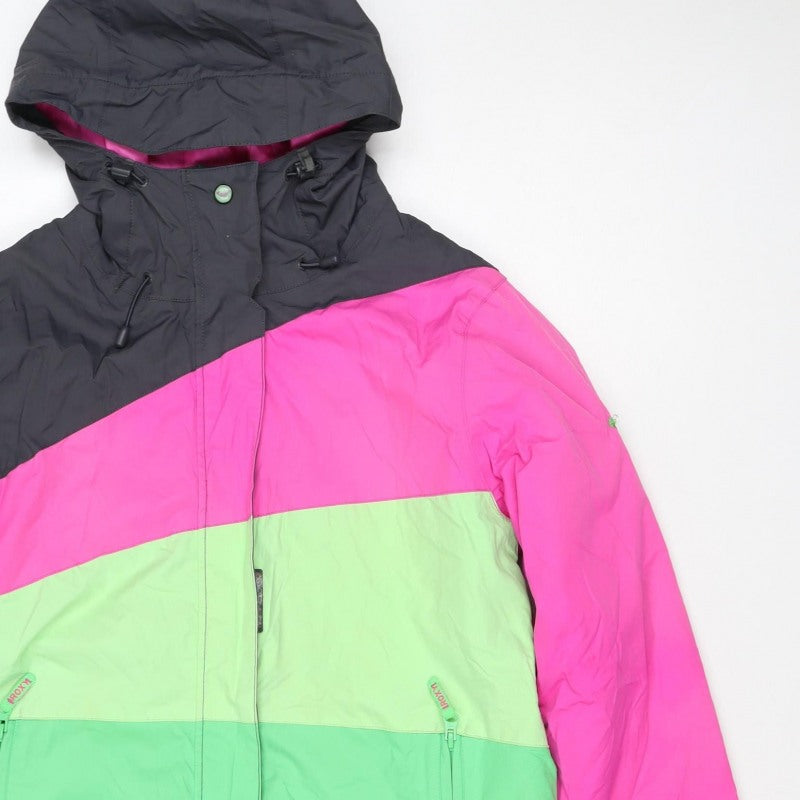 Roxy Women Multicoloured L Hooded Insulated Ski Jacket