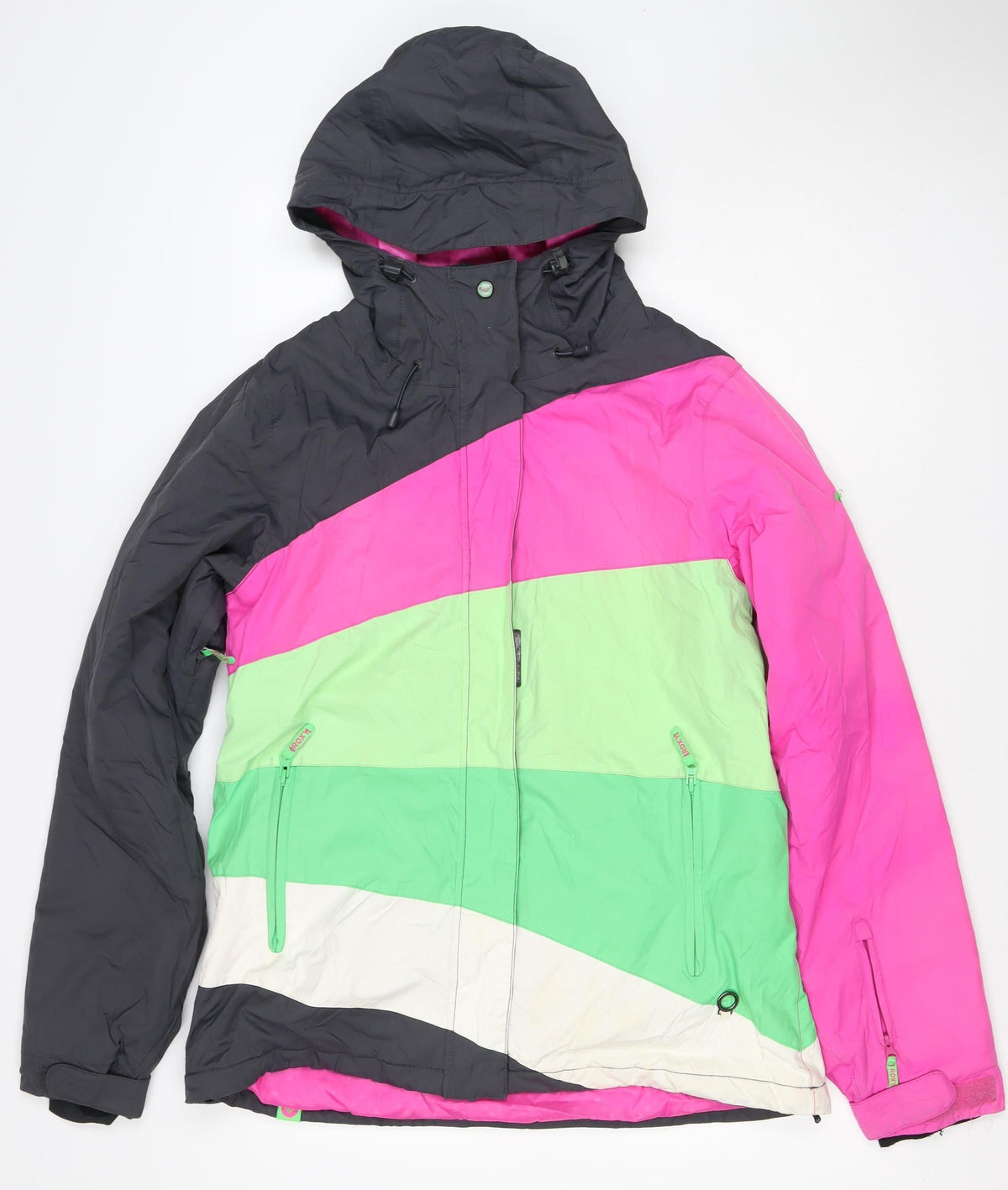 Roxy Women Multicoloured L Hooded Insulated Ski Jacket