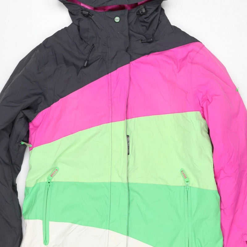 Roxy Women Multicoloured L Hooded Insulated Ski Jacket