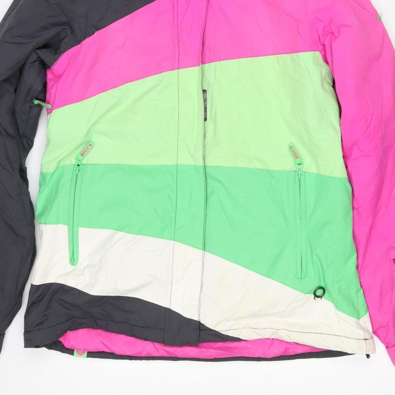 Roxy Women Multicoloured L Hooded Insulated Ski Jacket