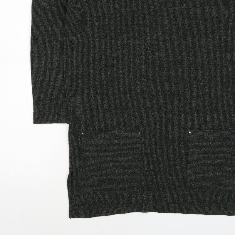 Next Women Grey UK 10 Open Front Longline Knit Cardigan Pockets Stretch