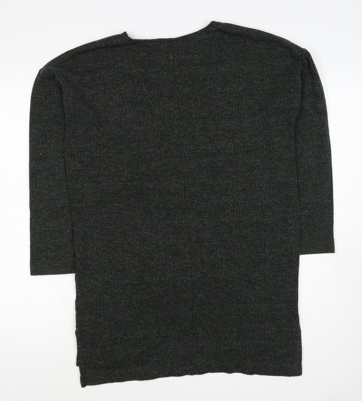 Next Women Grey UK 10 Open Front Longline Knit Cardigan Pockets Stretch