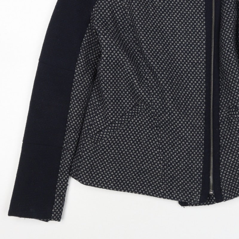 Next Women’s Black UK 8 Textured Asymmetric Zip Lined Jacket