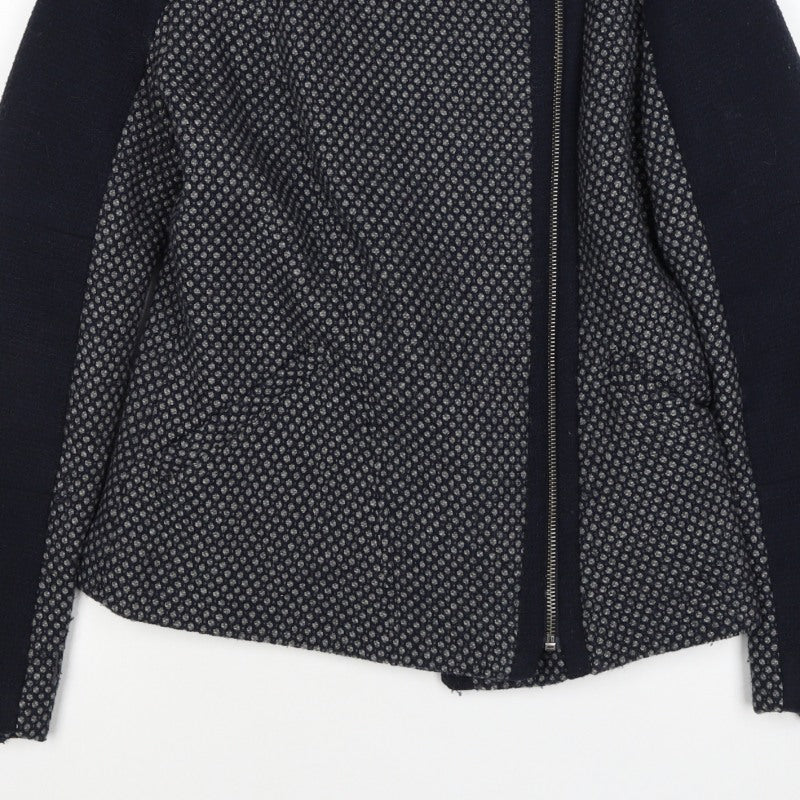Next Women’s Black UK 8 Textured Asymmetric Zip Lined Jacket