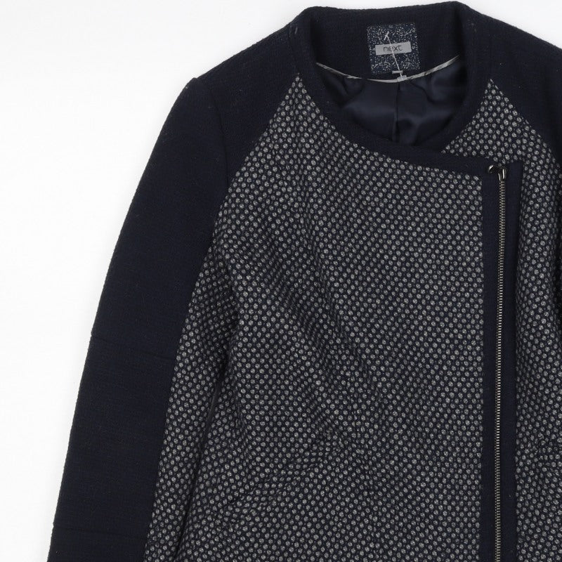 Next Women’s Black UK 8 Textured Asymmetric Zip Lined Jacket