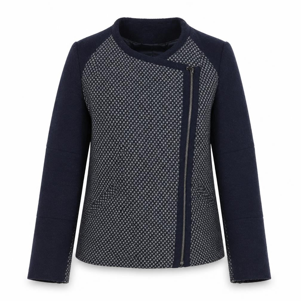 Next Women’s Black UK 8 Textured Asymmetric Zip Lined Jacket