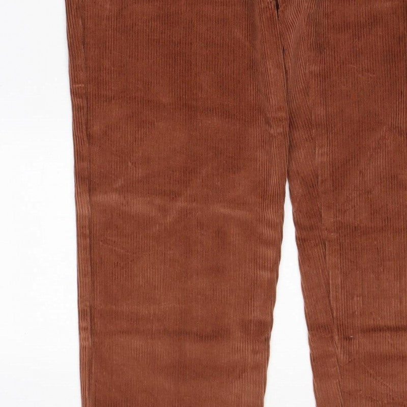 Ann Louise Women’s Brown Corduroy Straight Trousers UK 16 Stretch