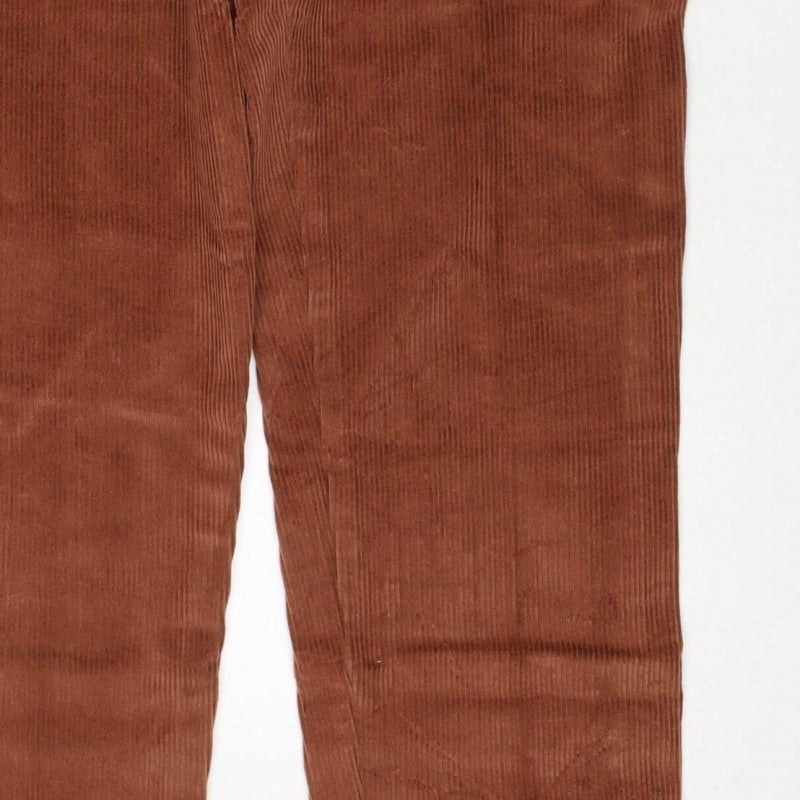 Ann Louise Women’s Brown Corduroy Straight Trousers UK 16 Stretch