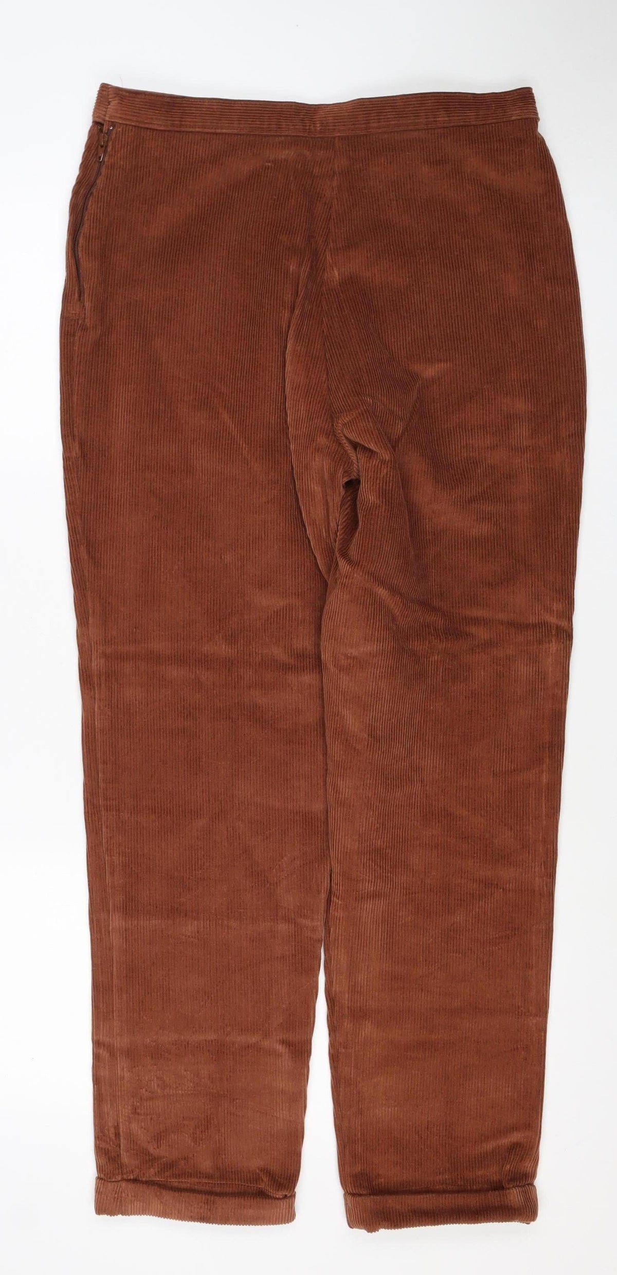 Ann Louise Women’s Brown Corduroy Straight Trousers UK 16 Stretch