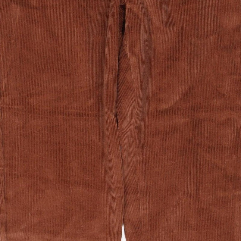 Ann Louise Women’s Brown Corduroy Straight Trousers UK 16 Stretch