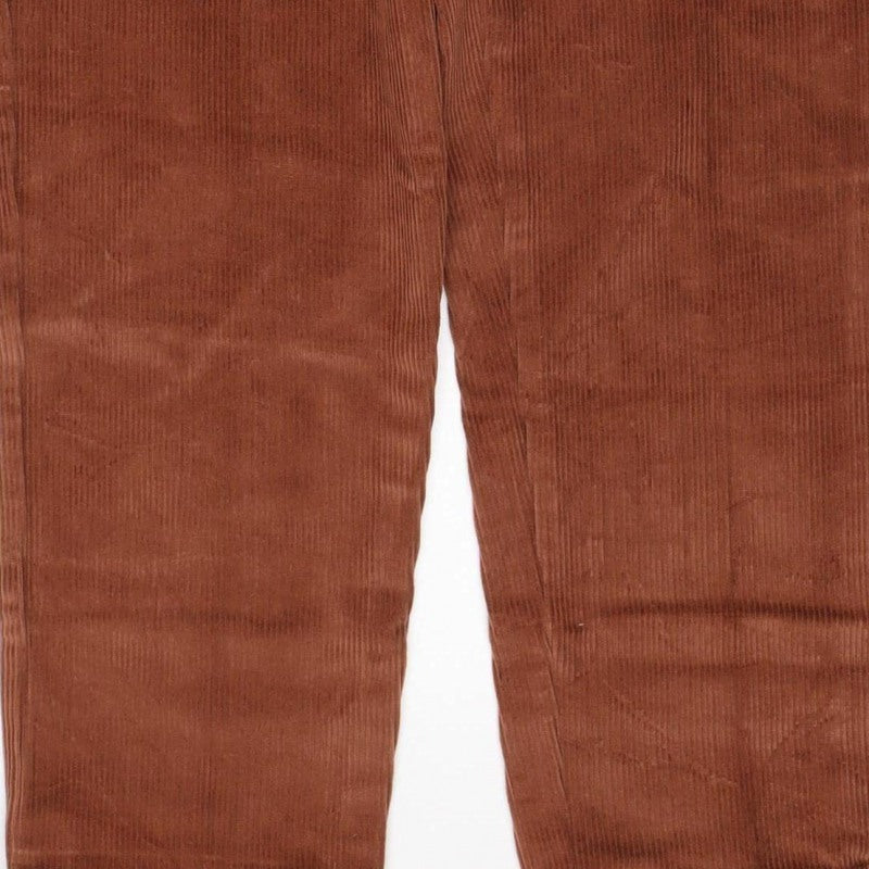 Ann Louise Women’s Brown Corduroy Straight Trousers UK 16 Stretch