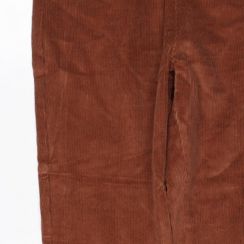 Ann Louise Women’s Brown Corduroy Straight Trousers UK 16 Stretch