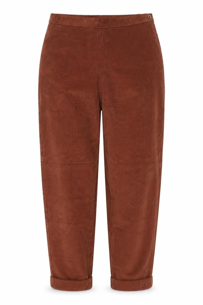 Ann Louise Women’s Brown Corduroy Straight Trousers UK 16 Stretch
