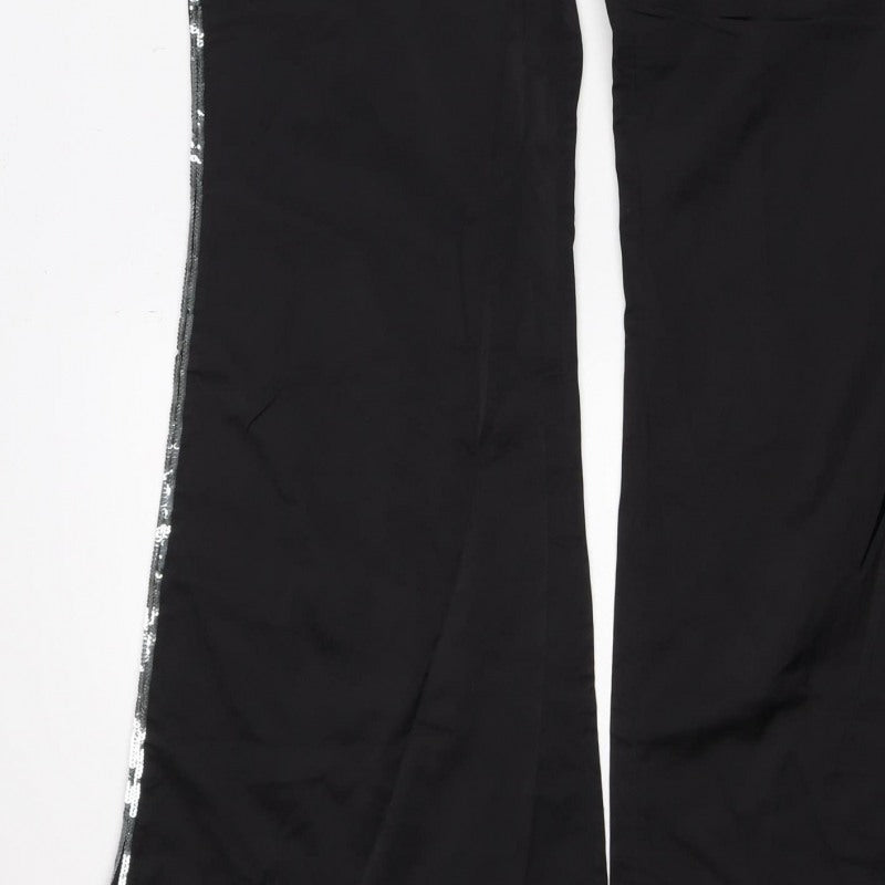 Tracy Porter Women’s Black Flared Trousers Size 10 Sequin Trim