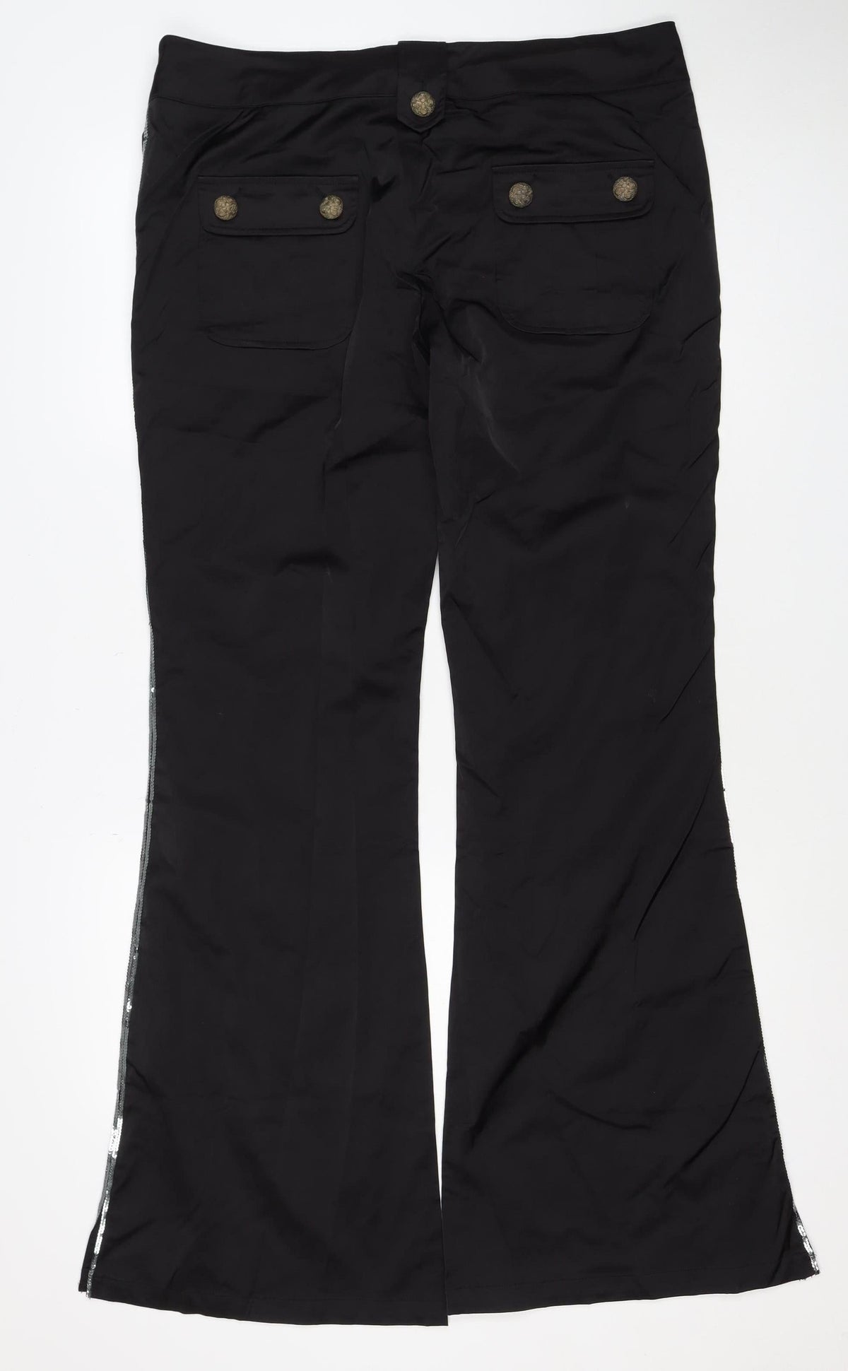 Tracy Porter Women’s Black Flared Trousers Size 10 Sequin Trim