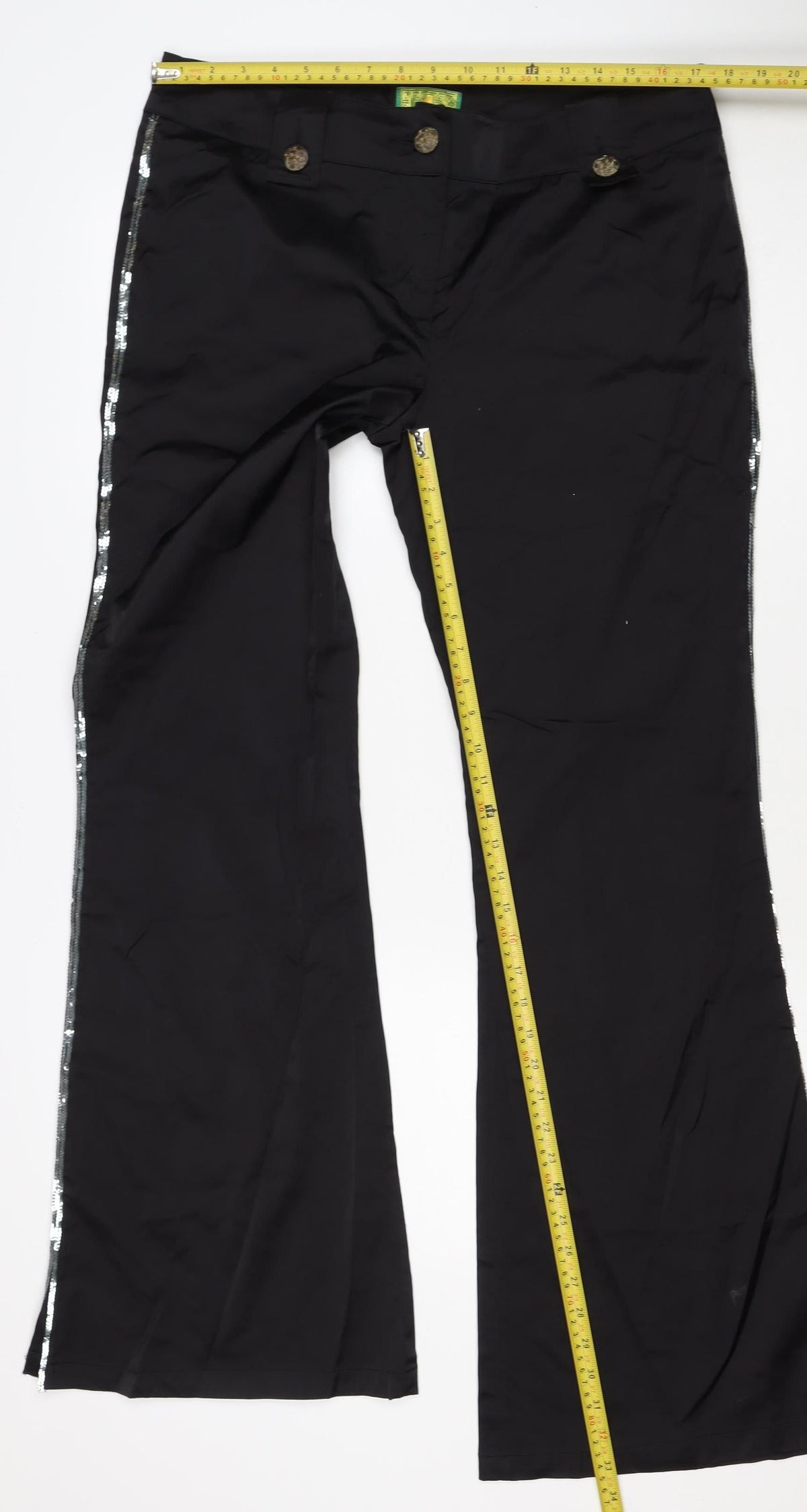 Tracy Porter Women’s Black Flared Trousers Size 10 Sequin Trim