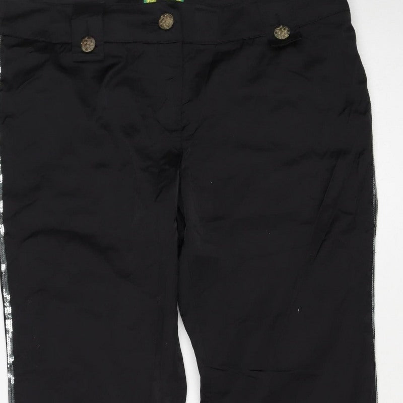 Tracy Porter Women’s Black Flared Trousers Size 10 Sequin Trim