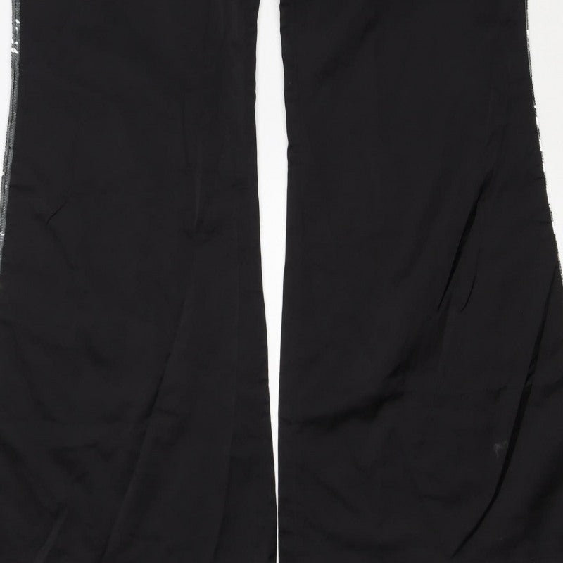 Tracy Porter Women’s Black Flared Trousers Size 10 Sequin Trim
