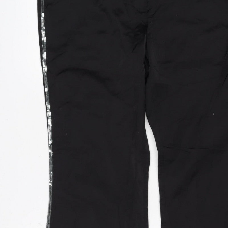 Tracy Porter Women’s Black Flared Trousers Size 10 Sequin Trim