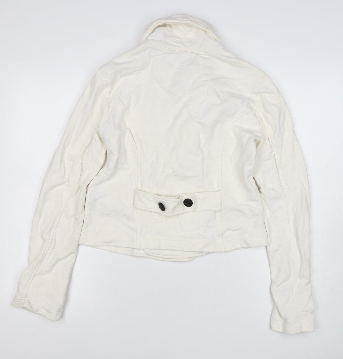 Ralph Lauren Women Ivory M Double-Breasted Cotton Pea Jacket