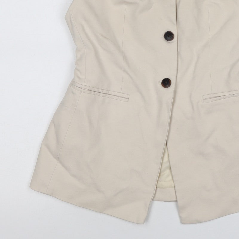 Marks and Spencer Women Ivory UK 12 Tailored 4 Button Waistcoat