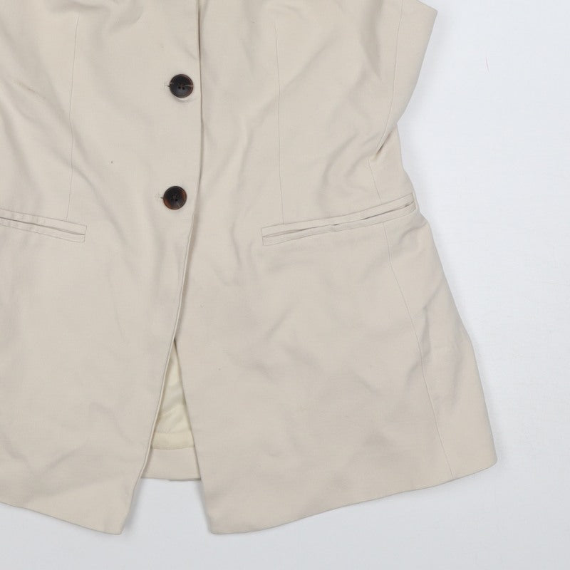 Marks and Spencer Women Ivory UK 12 Tailored 4 Button Waistcoat