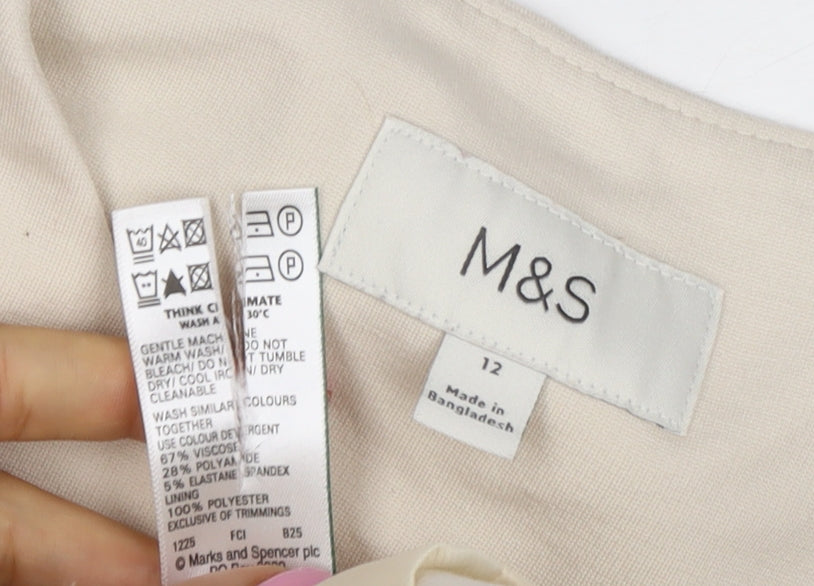 Marks and Spencer Women Ivory UK 12 Tailored 4 Button Waistcoat