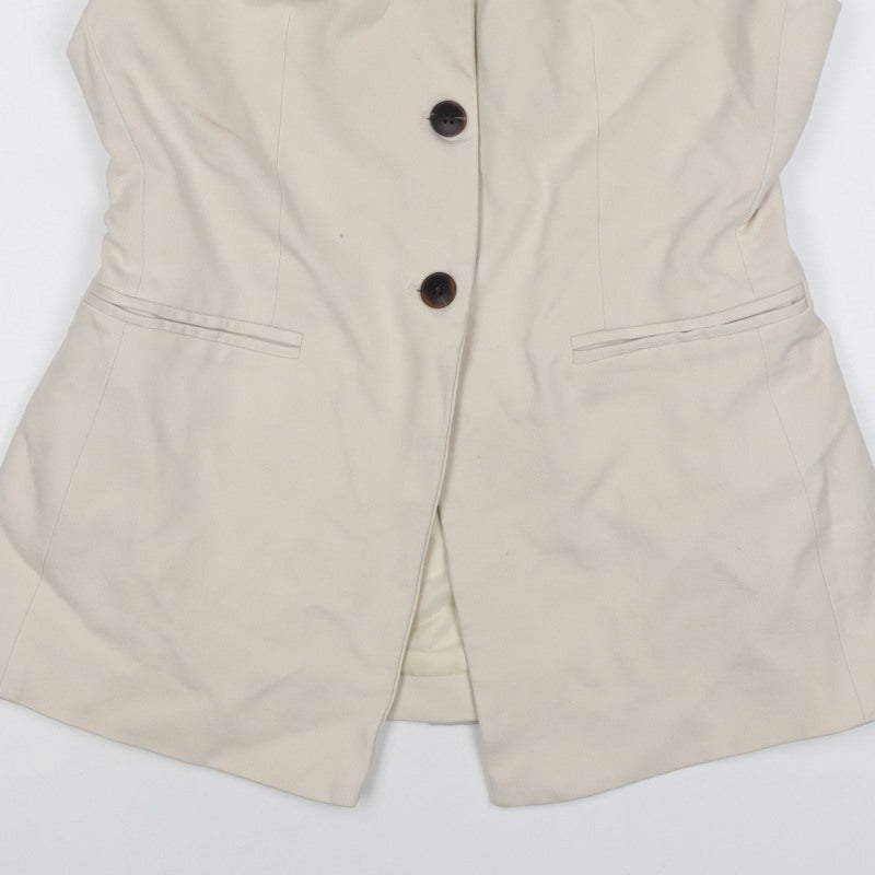 Marks and Spencer Women Ivory UK 12 Tailored 4 Button Waistcoat