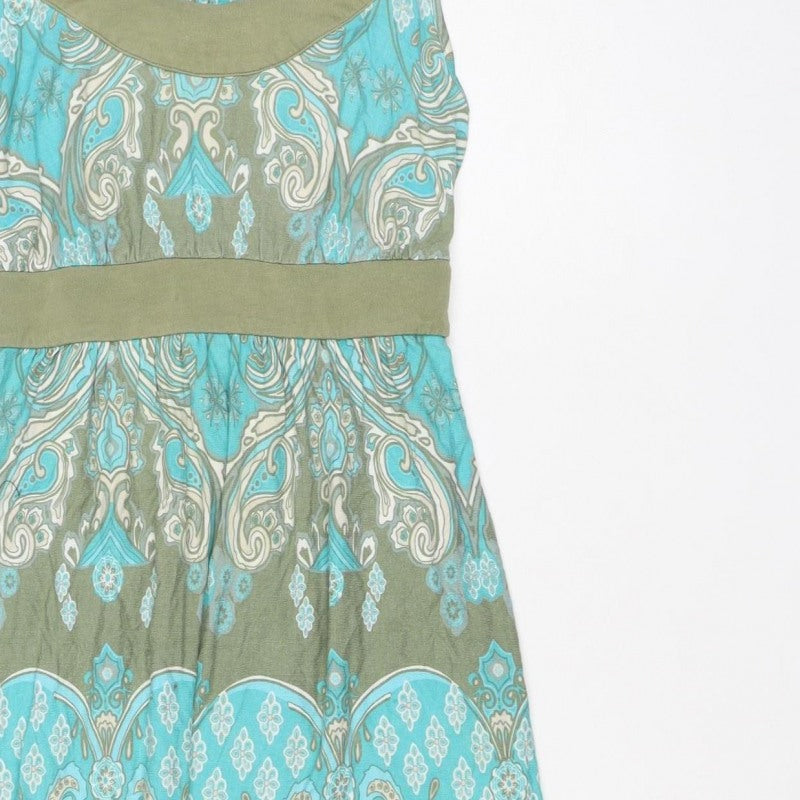 Monsoon Women’s Multicoloured Paisley A-Line Belted Dress UK 8