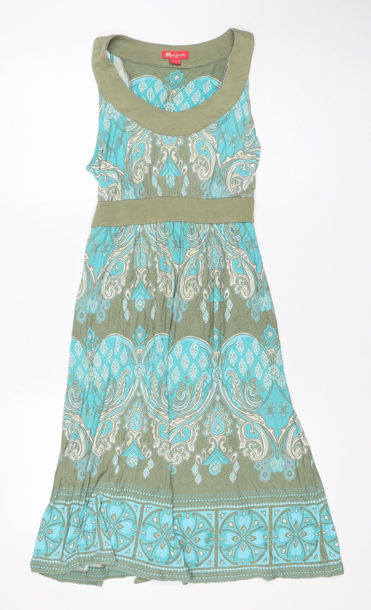 Monsoon Women’s Multicoloured Paisley A-Line Belted Dress UK 8