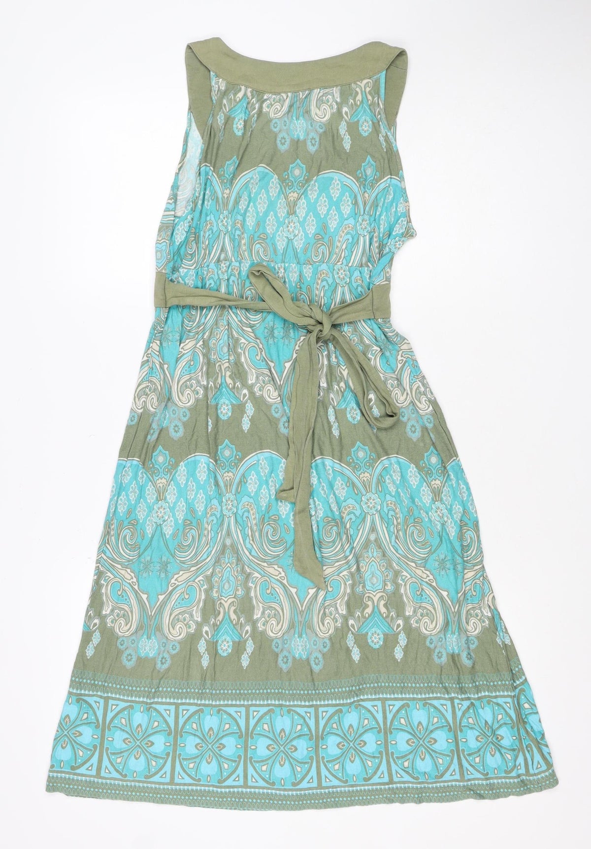 Monsoon Women’s Multicoloured Paisley A-Line Belted Dress UK 8