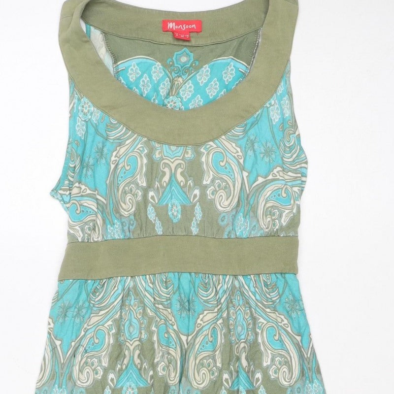 Monsoon Women’s Multicoloured Paisley A-Line Belted Dress UK 8