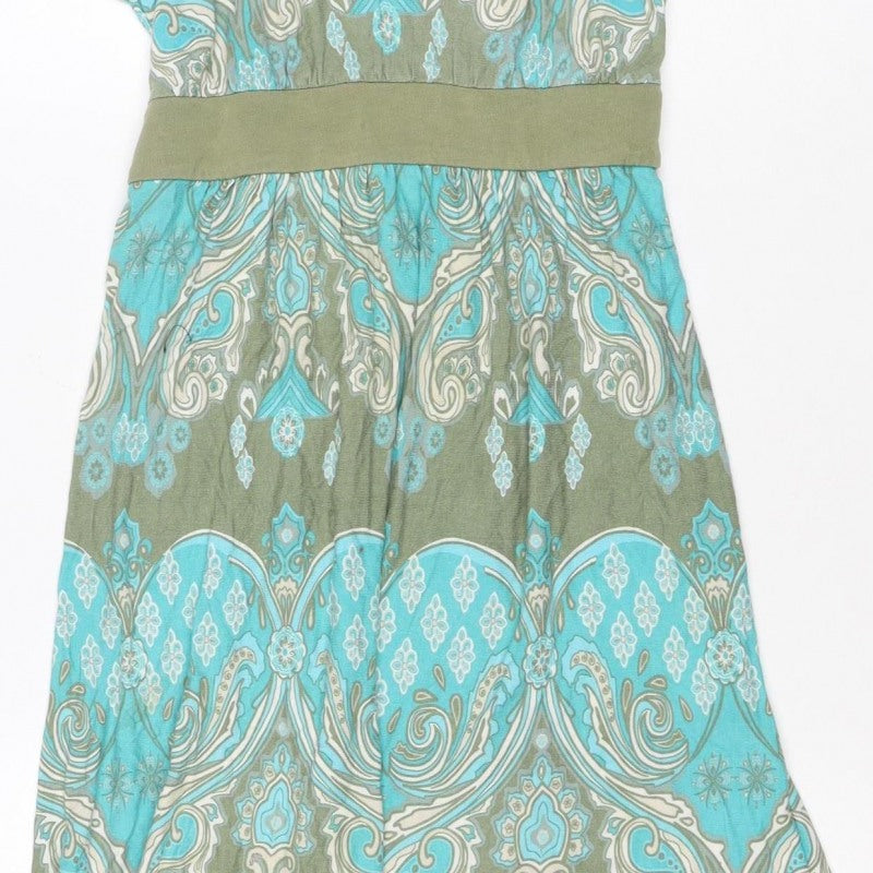 Monsoon Women’s Multicoloured Paisley A-Line Belted Dress UK 8
