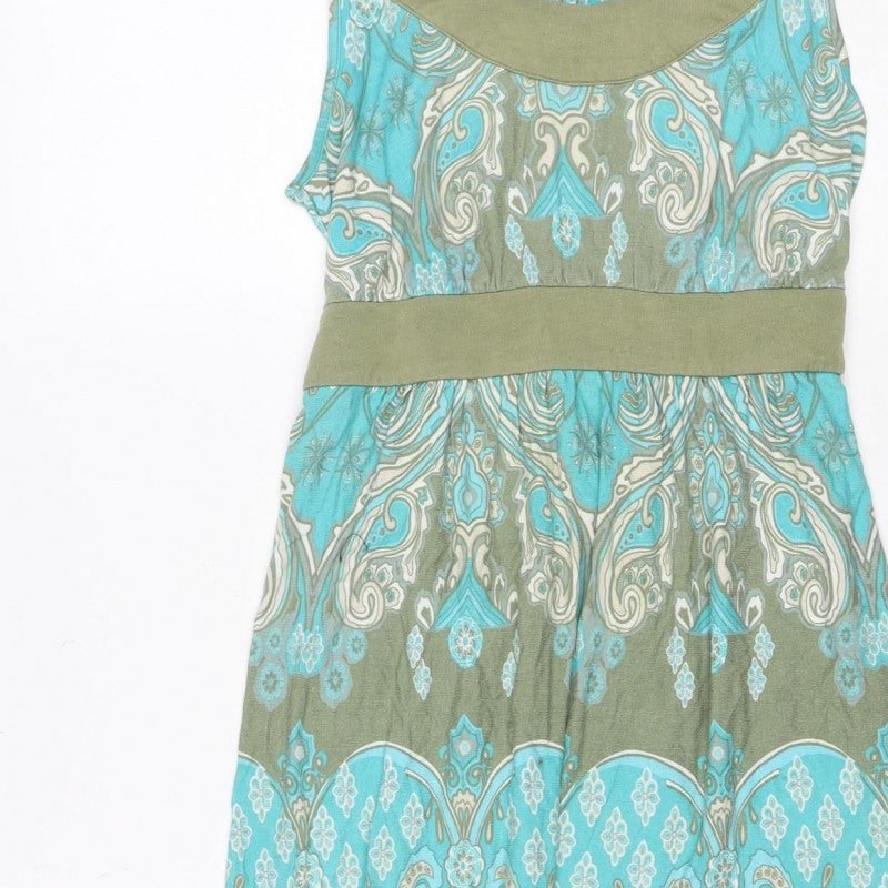 Monsoon Women’s Multicoloured Paisley A-Line Belted Dress UK 8
