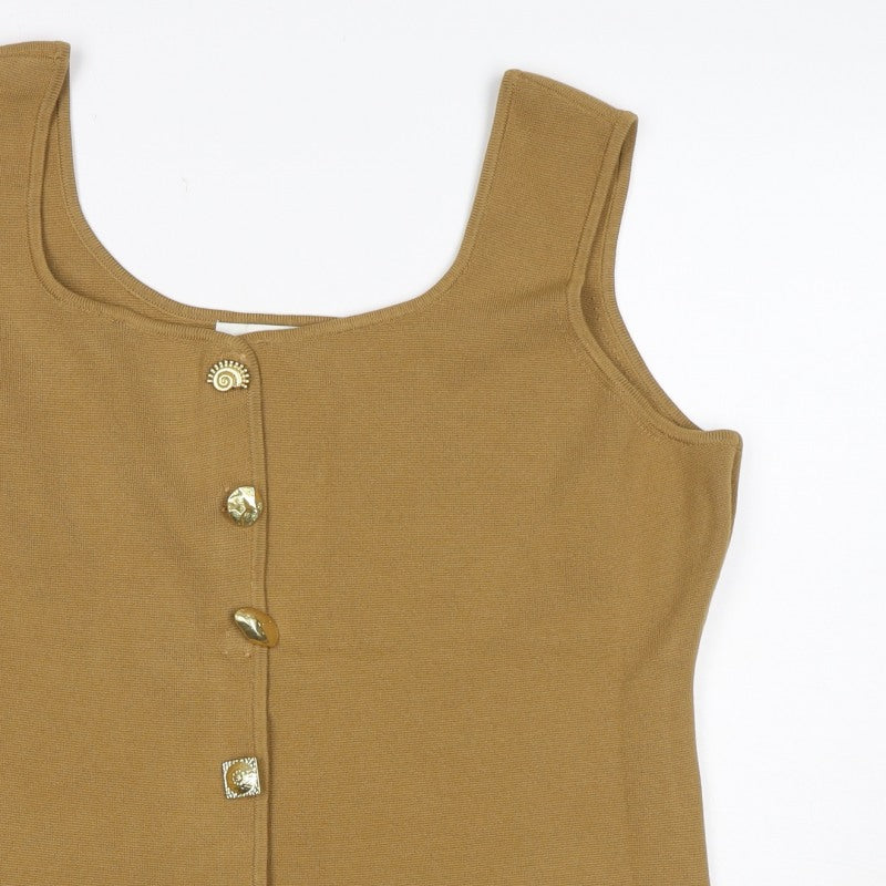 Marks and Spencer Women Brown S Knit Button Front Camisole Tank Top