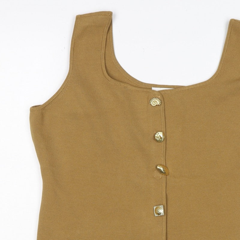 Marks and Spencer Women Brown S Knit Button Front Camisole Tank Top