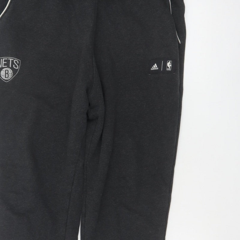 Adidas Men’s Black M Brooklyn Nets NBA Cuffed Jogger Sweatpants